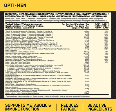Optimum Nutrition Opti-Men 180 tablettia