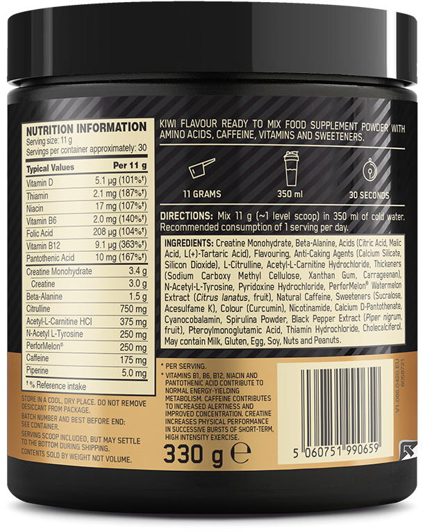 Optimum Nutrition Gold Standard Pre-Workout - 330 g kiivi
