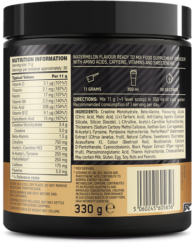 Optimum Nutrition Gold Standard Pre-Workout - 330 g vesimeloni
