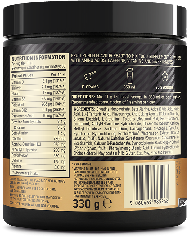 Optimum Nutrition Gold Standard Pre-Workout - 330 g hedelmäpunssi