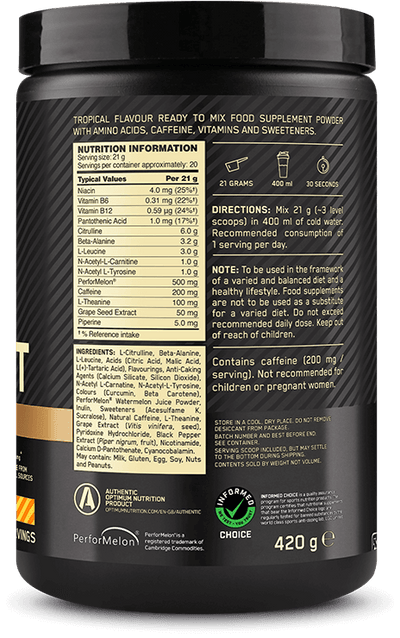 Optimum Nutrition Gold Standard Pre-Workout Advanced - 400 g Tropical