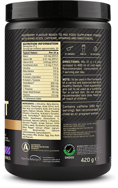 Optimum Nutrition Gold Standard Pre-Workout Advanced - 400 g Sininen vadelma