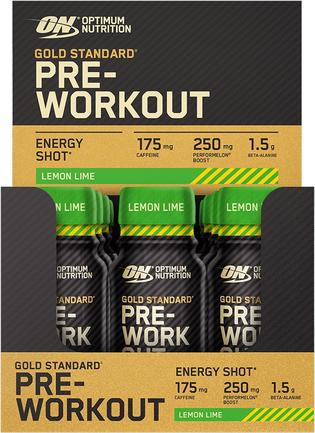 Optimum Nutrition Gold Standard Pre-Workout Shot - 12 x 60 ml Sitruuna-Lime