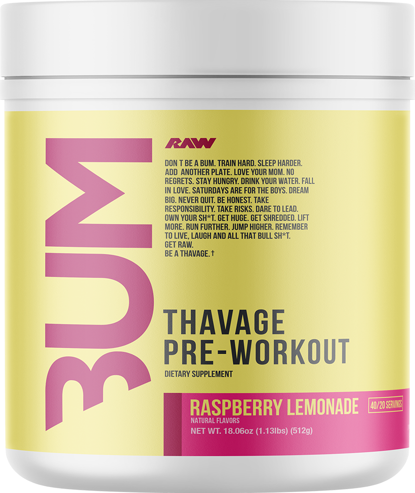 RAW CBUM Thavage Pre-Workout - 40 annosta Vadelmalimonadi