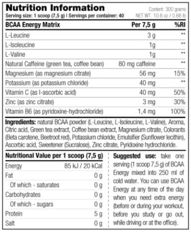 Stacker2 BCAA Energy - 300 g Fruit Punch