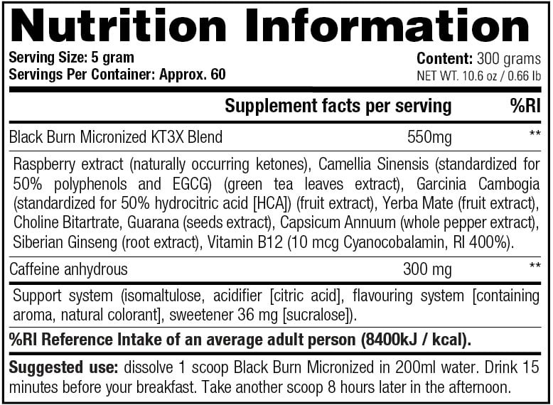 Stacker2 Black Burn Micronised - 300 g Fruit Punch