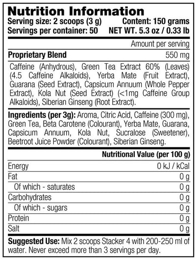 Stacker2 Stacker 4 Powder - 50 servings Lemon