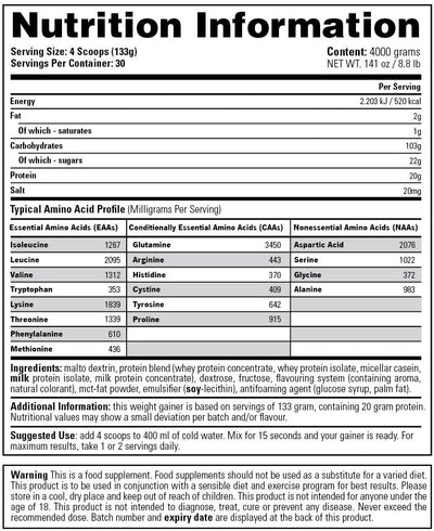 Stacker2 Ultra Mass Xtreme - 4000 g vanilja 